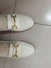 金利来（Goldlion）女鞋妈妈皮鞋一脚蹬浅口女单鞋坡跟圆头乐福鞋 G662330071 米白35 实拍图