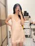 LAUREN VICTORIA真丝睡裙女100%桑蚕丝睡衣女士蕾丝性感睡衣吊带睡裙 杏色【睡裙+睡袍+腰带 胸垫】（礼盒包装） L (建议体重100-115斤) 实拍图