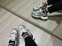 卡帕（Kappa）氢轨鞋厚底银色老爹鞋女子夏季透气网面鞋休闲运动跑鞋 奥运灰 35 实拍图
