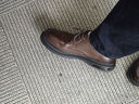 百丽通勤商务皮鞋男牛皮褶皱增高休闲鞋A1373AM4 棕色 40 实拍图