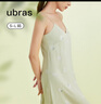ubras【特卖】栀子花带杯吊带裙透气流光睡裙免穿文胸睡衣女 黑色 M 实拍图