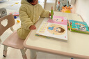 育才儿童桌椅花生桌可升降涂鸦幼儿园学习画画桌宝宝积木玩具游戏桌椅 小粉猪长方桌80X60CM 配一椅 实拍图