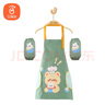 贝瑞加（Babyprints）儿童围裙宝宝罩衣小孩画画反穿衣防水防脏带袖套 粉小兔 实拍图