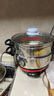 多星山东多星锅电热锅电炒锅电蒸锅多功能电锅304不锈钢多星电煮锅家用电火锅养生锅多用途锅 多星锅28cm（带3蒸格）4L 实拍图