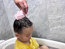 马博士婴儿洗头刷梳子套装宝宝洗头梳子顺发头梳儿童头部按摩套装 粉色 实拍图