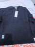 马登工装 复古麂皮绒拼接贴布纯棉长袖T恤宽松落肩圆领卫衣男 深海蓝 XL 实拍图