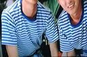 七匹鲨 海魂衫男短袖条纹t恤 男装加肥加大码蓝白条纹海魂衫男 XL 实拍图