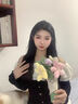 SMILE BELLA英国手捧花束玩偶520情人节玫瑰花毛绒玩具结婚生日礼物婚礼闺蜜 玫瑰花束【送抽绳袋】 站高28cm 实拍图