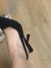 桂岐包头高跟鞋后绊带黑色尖头单鞋凉鞋女夏细跟成人礼2025新款法式 黑色 6cm 36 实拍图