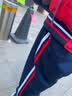 夏季中小学生校服短裙校裤统一标准藏青色休闲校服裙子裤子二条杠 深蓝长裤红白条 140 实拍图