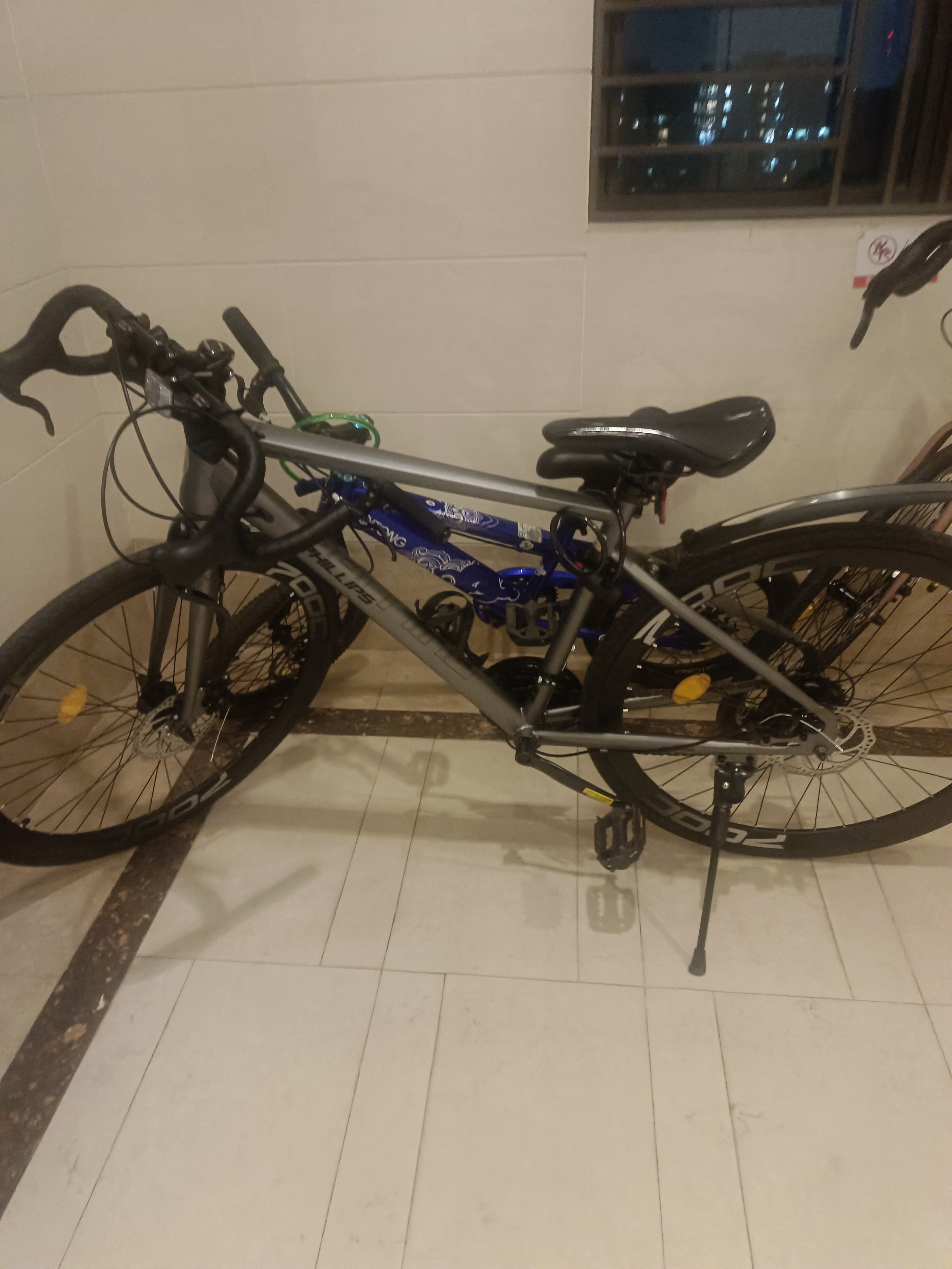 菲利普（PHILLIPS）公路车自行车成人赛车变速碟刹男女青少年学生城市通勤内走线单车 樱花粉【弯把】 M码【适合身高165~185cm】 21速标准版 实拍图