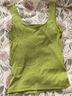 对白复古U领针织吊带背心女内搭夏2025新款外穿百搭显瘦打底上衣 抹茶绿 S 实拍图