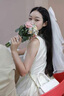 缔晶头纱领证求婚新娘头饰拍照表白登记蓬蓬纱装饰白色头纱儿童头纱 蝴蝶结卷边头纱-发夹款 实拍图