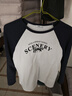 百图betu女装秋季新款T恤新款美式复古字母印花圆领T恤女2308T18 白色 XS 实拍图