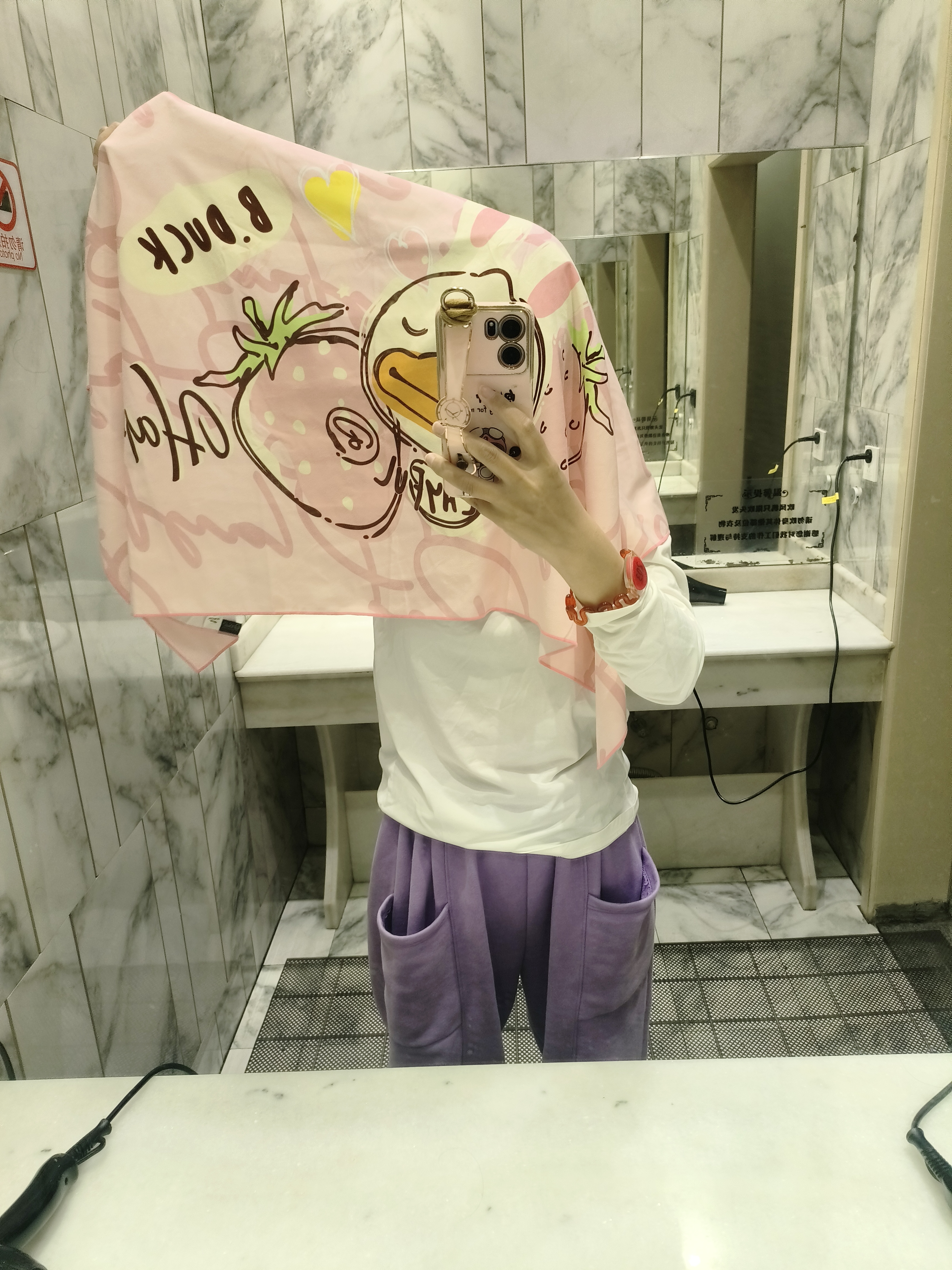 B.Duck小黄鸭儿童浴巾超强吸水速干女童洗澡毛巾游泳专用浴袍便携沙滩巾 实拍图