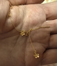 梦金园 黄金耳饰 小花足金耳线时尚简约送闺蜜生日送礼 约1.05g(耳线款) 实拍图