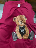 清仓捡漏尾单大牌美式复古小熊t恤女短袖夏大码宽松上衣遮肚子 78下印酒红色中豹纹熊 XL 实拍图
