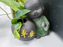 宇轩创意禅意小花器手工摆件招财聚福装饰品水培花插花瓶客厅摆件 小和尚平安-绿 实拍图