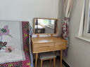 乐系（LEXI）卧室梳妆台实木化妆台小户型轻奢感梳妆桌欧式ins风 带灯镜梳妆桌80cm+凳子/原木色 实拍图