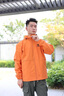 骆驼（CAMEL）梭织加绒连帽风衣男防泼水休闲外套 J13CZ0L7070A 甜椒橙 XXXL 实拍图