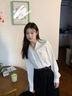 伯德小姐白色衬衫v领职业装女西装内搭上衣正装面试通勤日常上班雪纺衬衣 实拍图