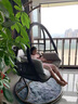 双人吊椅阳台组合网红摇篮椅轻奢吊兰椅室内秋千懒人家用吊篮藤椅 单人黑色麻花太空椅 实拍图