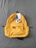匡睿书包初中学生日系复古大容量休闲高中大学生双肩包轻便高颜值背包 黄色（带飞行员狗狗挂件） 实拍图