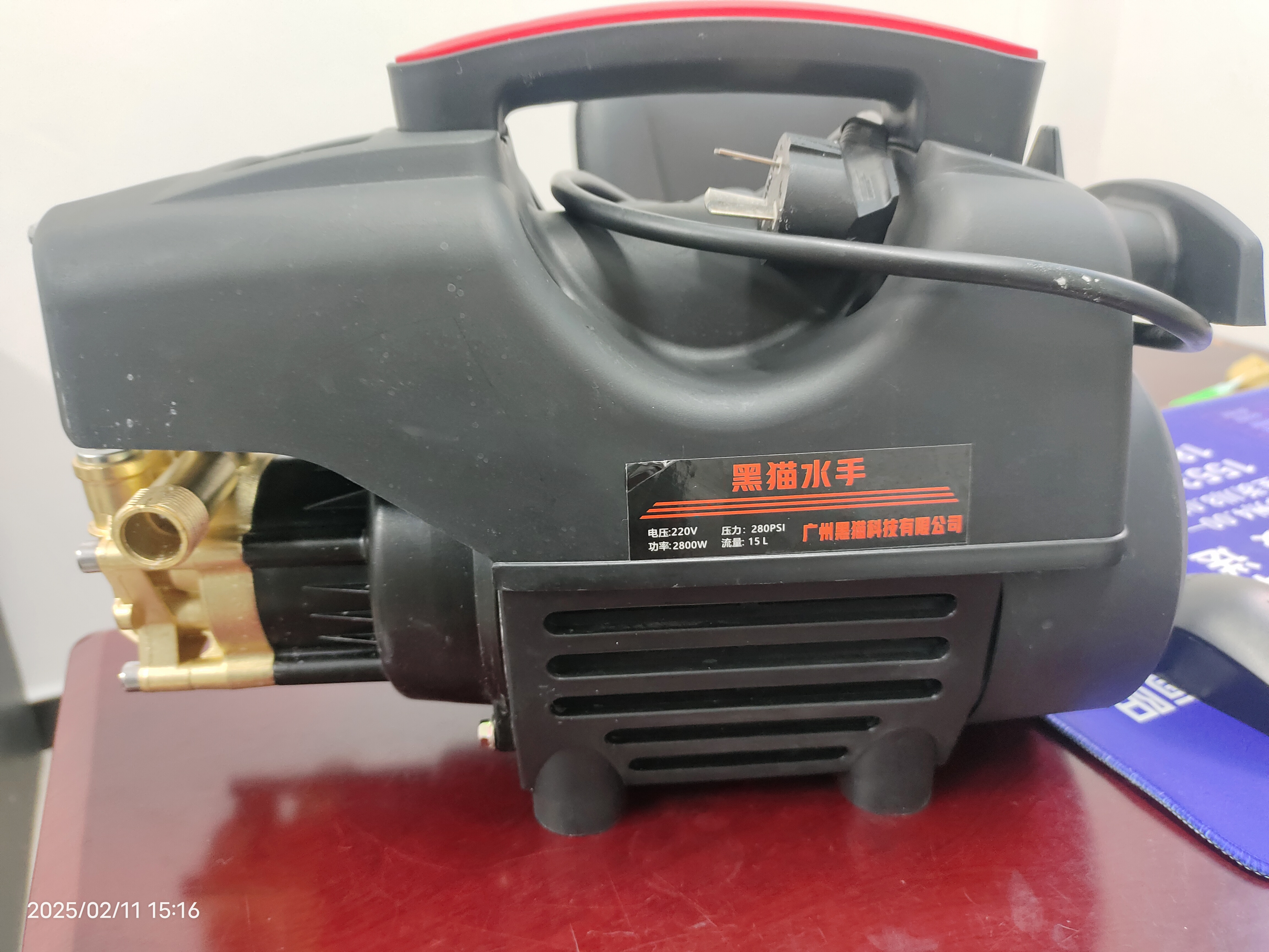 黑猫水手洗车机家用220V大功率 电动高压强力水枪全套刷车工具 清洗机神器 2800W 大功率+短枪20米管+礼包 实拍图