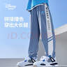 迪士尼（DISNEY）儿童男童凉感长裤防蚊舒弹梭织束脚运动裤子24夏DB321ME05蓝130 实拍图