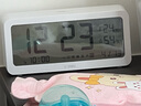 得力学生电子闹钟 智能背光电子时钟床头钟 温湿度计专用起床时间管理器多功能计时器8826 大号简洁白-起床神器 实拍图