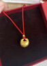 中国黄金（CHINA GOLD）黄金吊坠男女款足金小胖福金坨坨平安金锁项链情人节礼物婴儿满月 【今/次日达】胖福金坨+金珠【红绳】约0.6g 实拍图
