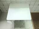 折叠桌餐桌家用小户型吃饭桌简易租房出租屋正方形小方桌子便携式 白色+白架【60*60*55cm】 实拍图