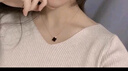 EOTHS925银四叶草项链女锁骨链玫瑰金吊坠礼物生日礼物送女友情人节 （黑玛瑙）925银一款两戴四叶草项链+证书 实拍图