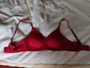 ubras[虞书欣同款]夹心软支撑光面小胸聚拢女无痕内衣隐形无钢圈文胸罩 new【背勾款】丝绒红 S 70A/70B 实拍图