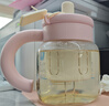 茶卡钵钵玻璃杯女生高颜值耐热防爆耐高温茶水分离大容量吸管泡茶水杯 白桃粉-【高硼硅玻璃】- 850ml 实拍图