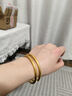 梦幻时光素圈黄金手镯古法纯金包银实心999足金镯子 送女友情人节生日礼物 古法包金手镯【52#】 实拍图