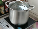功达 304不锈钢汤锅家用煲汤锅小奶锅煮稀饭锅粥锅复底汤锅蒸锅两用 304高汤锅无蒸笼 22cm 实拍图