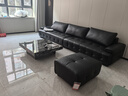 顾家家居焕新pro版劳伦斯沙发25年新款羽毛填充头层牛皮直排客厅沙发1383 【奢华版】云柔亲肤皮骑士黑凳 实拍图