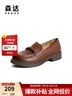 森达乐福鞋女鞋春秋新款商场同款通勤一脚蹬小皮鞋XCA01CA4 经典款-棕色 36 实拍图