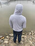 德尔惠防晒衣男夏季连帽薄款透气冰感中青年休闲皮肤衣钓鱼服 浅灰 XL 实拍图