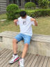 GENIOLAMODEt恤男纯棉透气夏季休闲时尚简约印花百搭短袖男生衣服 白色 L 实拍图
