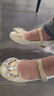 百丽童鞋女童皮鞋儿童公主鞋水晶鞋女孩小高跟时尚单鞋春 米色35码 实拍图