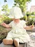 wua·wua婴儿衣服夏季薄款0-12个月女宝宝连体衣套装公主款哈衣外出夏装 薄荷绿+发带+三双袜+花儿帽子 80cm （适合9-12月 体重16-20斤） 实拍图