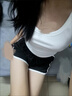 卡维泽 CAVIEZEL跑步滚边紧身健身包边休闲打底运动短裤百搭夏天凉快女短款 黑色短裤（优质面料） L (建议90-110斤) 实拍图