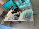 木藝生原创电脑桌台式家用办公书桌卧室电竞桌椅套装碳纤维竞技游戏桌子 高端玩家M9系云朵白25mm手工斜面 长140宽70高75cm 实拍图