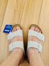 BIRKENSTOCK勃肯德国进口女款牛皮绒面革软底白色Arizona双扣拖鞋 复古白色窄版1024516 37 实拍图