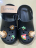 乐拖沙滩熊 凉拖鞋女夏季室外穿厚底卡通居家女士洞洞鞋 黑色39-40 实拍图