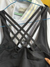 李宁（LI-NING）运动内衣文胸女瑜伽健身背心跑步中强防震bra无钢圈聚拢胸衣美背 黑色【交叉式肩带】 XL 实拍图