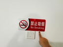 爱墨绘禁止吸烟标牌禁烟标识贴纸安全警示牌pvc自粘提示语29*13cm5片装 实拍图