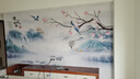 新中式客厅电视背景墙壁布沙发山水影视墙墙布壁纸顺风顺水3d壁画 无缝绒底8d浮雕貢绸布 定制 实拍图